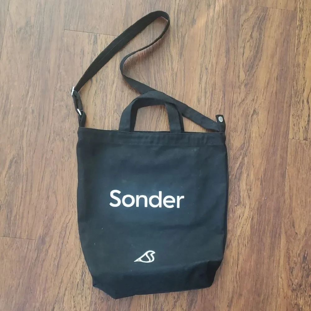 BAGGU Black Canvas Duck Bag LOGO Casual Trendy Retro Y2K Streetwear